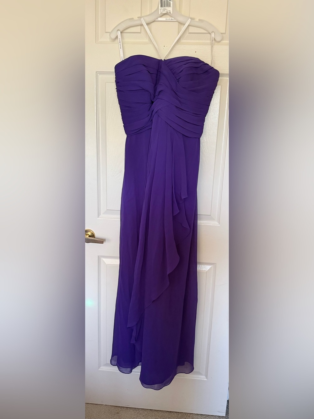 Crinkle Chiffon Dress with Cascade Skirt from David's Bridal | 16